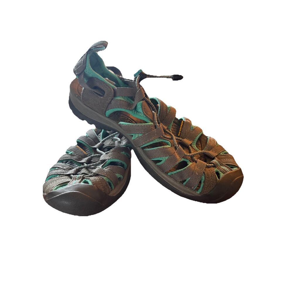 Keen Whisper Sandals Women Size 8 Water Trail Hiking Gray Teal 1003717 Shoes EUC